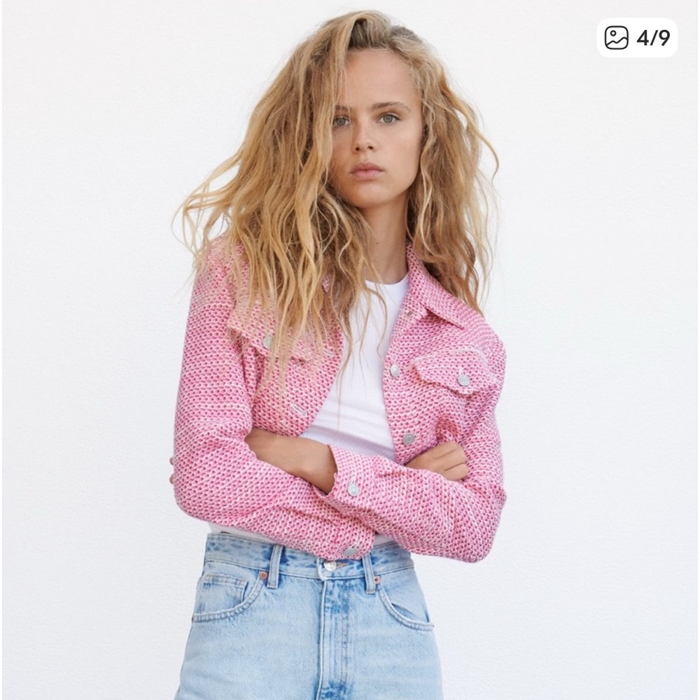 Zara Pink Tweed Jacket